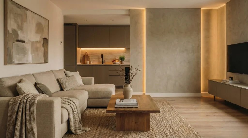 Innenarchitektur kleine Wohnung Hamburg – offene Wohnküche mit optimierter Raumzonierung