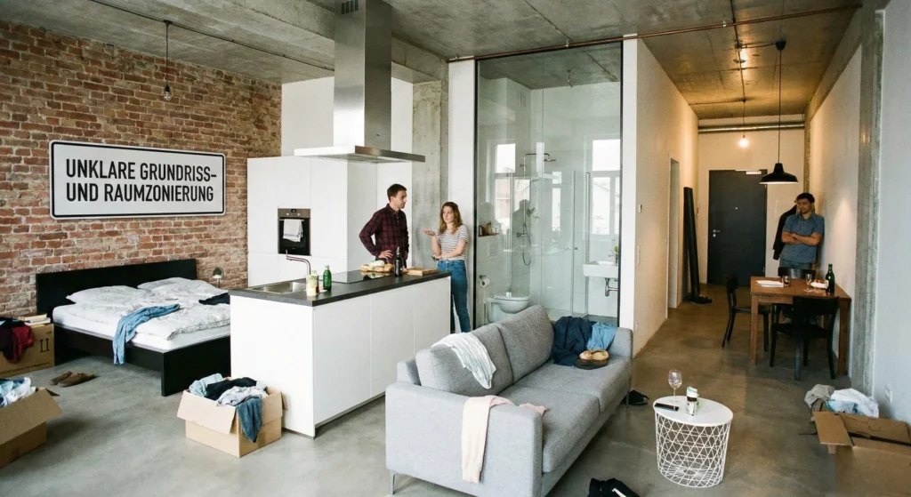 Fehler in der Innenarchitektur: Überladener Wohnraum ohne klare Priorisierung von Möbeln und Funktionen